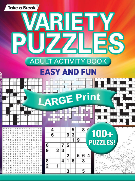 Take a Break - Variety Puzzles 26.01.23: 100+ Large Print Puzzles, Adult Activity Book, Boost Your Brain With Hours Of Fun, Unplug, Relax & Unwind With Word Search, Crosswords, Sudoku & More!