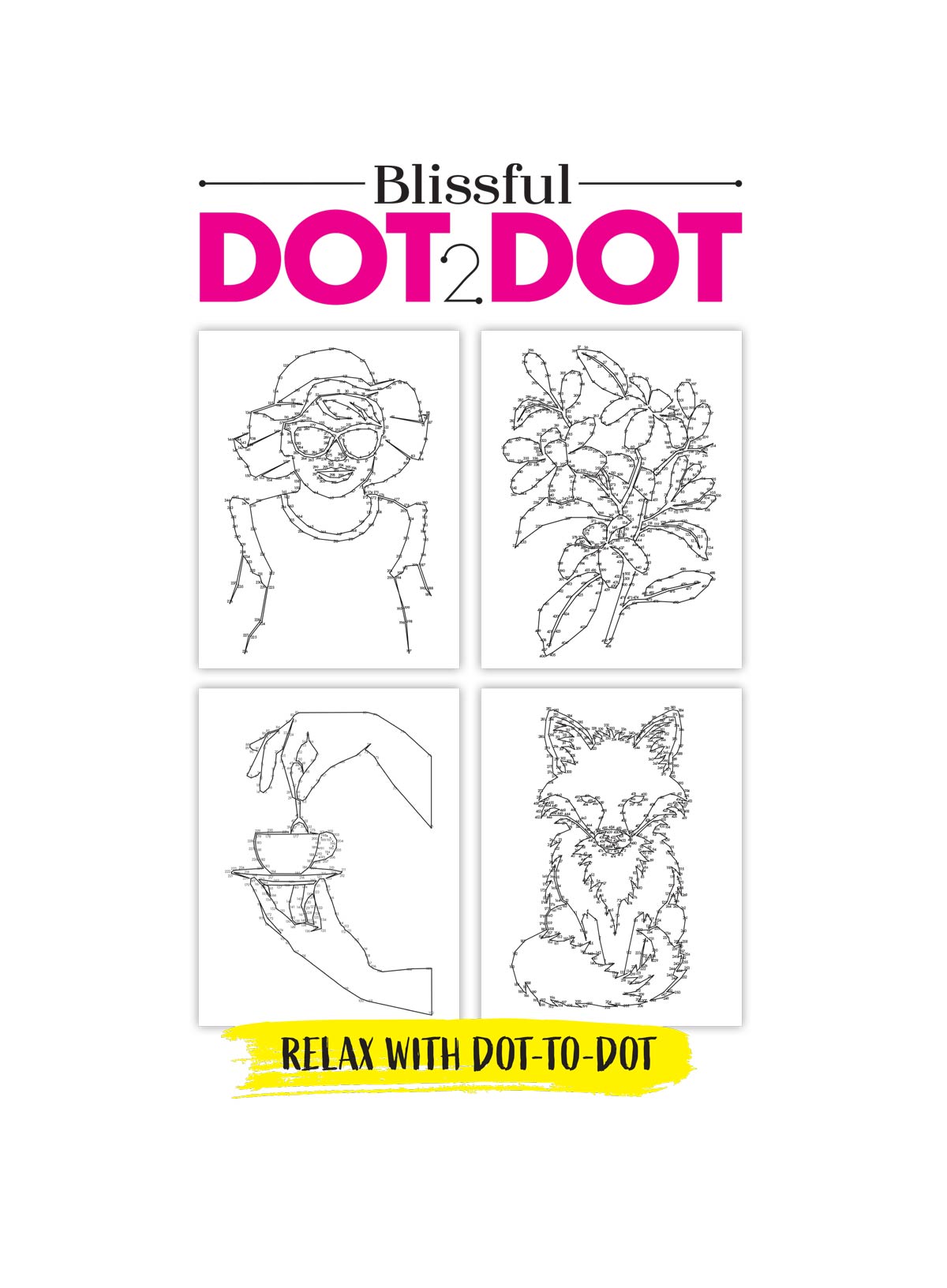 Blissful - Calming Dot to Dot: Designs Inspired By The 1950's, Tea Time, Tropical Vibes & Flowers, Perfect & Fun For All Ages, Connect The Dots & Then Color, Boost Focus, Improve Concentration & More!