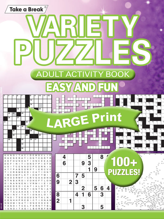 Variety Puzzles - 26.03.20: Easy & Fun Adult Activity Book, Over 100 Large Print Puzzles, Crosswords, Wordsearches, Sudoku, Dot To Dot Coloring, Boost Brain Power, Sharpen Your Memory, Relax & More!
