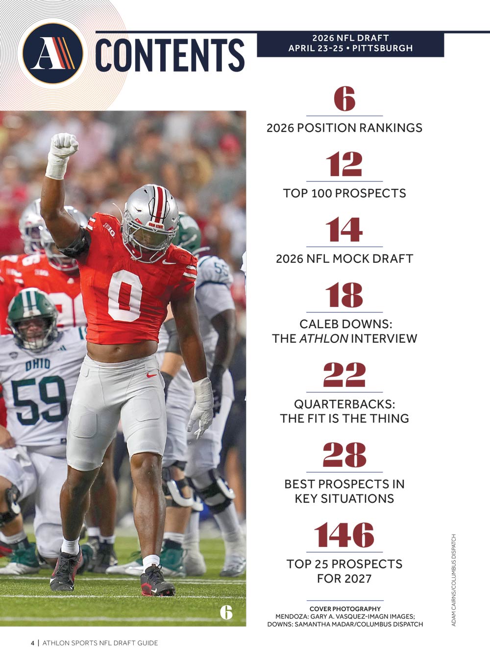 Athlon Sports - 2026 NFL Draft Preview: Top Draft Prospects, Exclusive In-Depth Analysis, Position Rankings, Mocks Drafts, 200+ Player Capsules, Mendoza Magic, Interview With Caleb Downs & More!