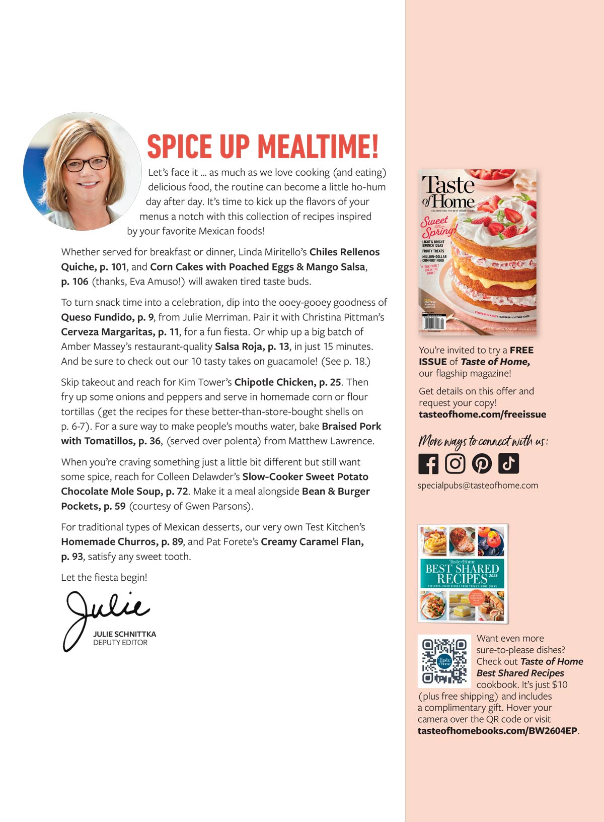 Taste of Home - Mexican: Taco Tuesday Just Got Easier, South-Of-The-Border Apps, Budget-Friendly Dinners, Quick Desserts, Guac That Rocks, Cheese-Stuffed Jalapenos, Crispy Churros & More!