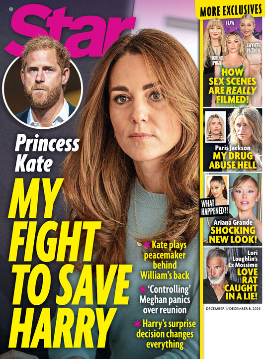 Star - 12.01.25:  Princess Kate's Fight To Save Harry, Florence Pugh, Gwenyth Paltrow & Jennifer Lawrence Reveal Sex Scene Secrets, Ariana Grande’s New Look, Paris Jackson's Drug Battle, Mossimo Caught Lying & More!