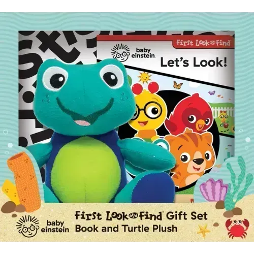 Baby Einstein: Let's Look! First Look and Find Gift Set Book and Turtle Plush
