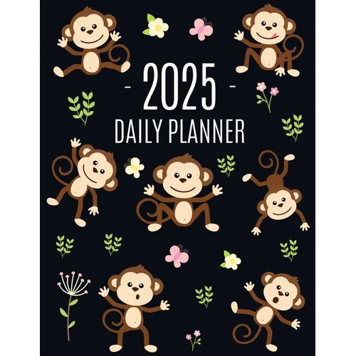 Monkey Planner 2025: Cute Year Organizer with Adorable Apes For an Easy Overview of All Your Appointments! Jungle Animal Scheduler: January