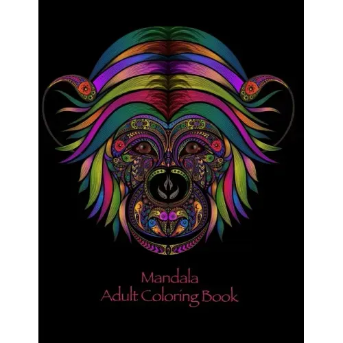 Mandala Adult Coloring Book: Coloring for adults with hares, raccoons, crocodiles and many other
