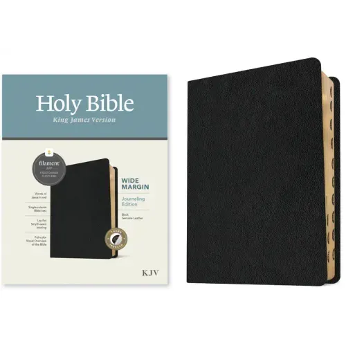KJV Wide Margin Bible, Filament Enabled (Genuine Leather, Black, Indexed, Red Letter)