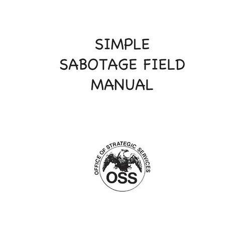Simple Sabotage Field Manual