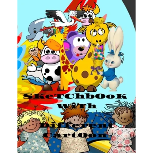 sketchbook with different cartoon: 8.5x11 inch 50 pages Drwing book Contains various graphics and extra white page for creativity in drawing different