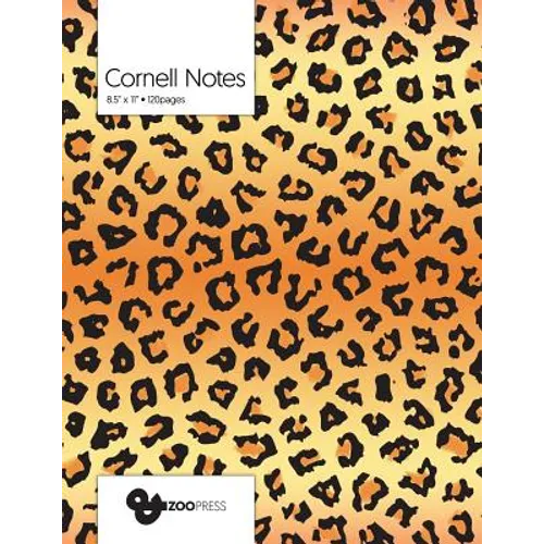Cornell Notes: Leopard Pattern Cover - Best Note Taking System for Students, Writers, Conferences. Cornell Notes Notebook. Large 8.5