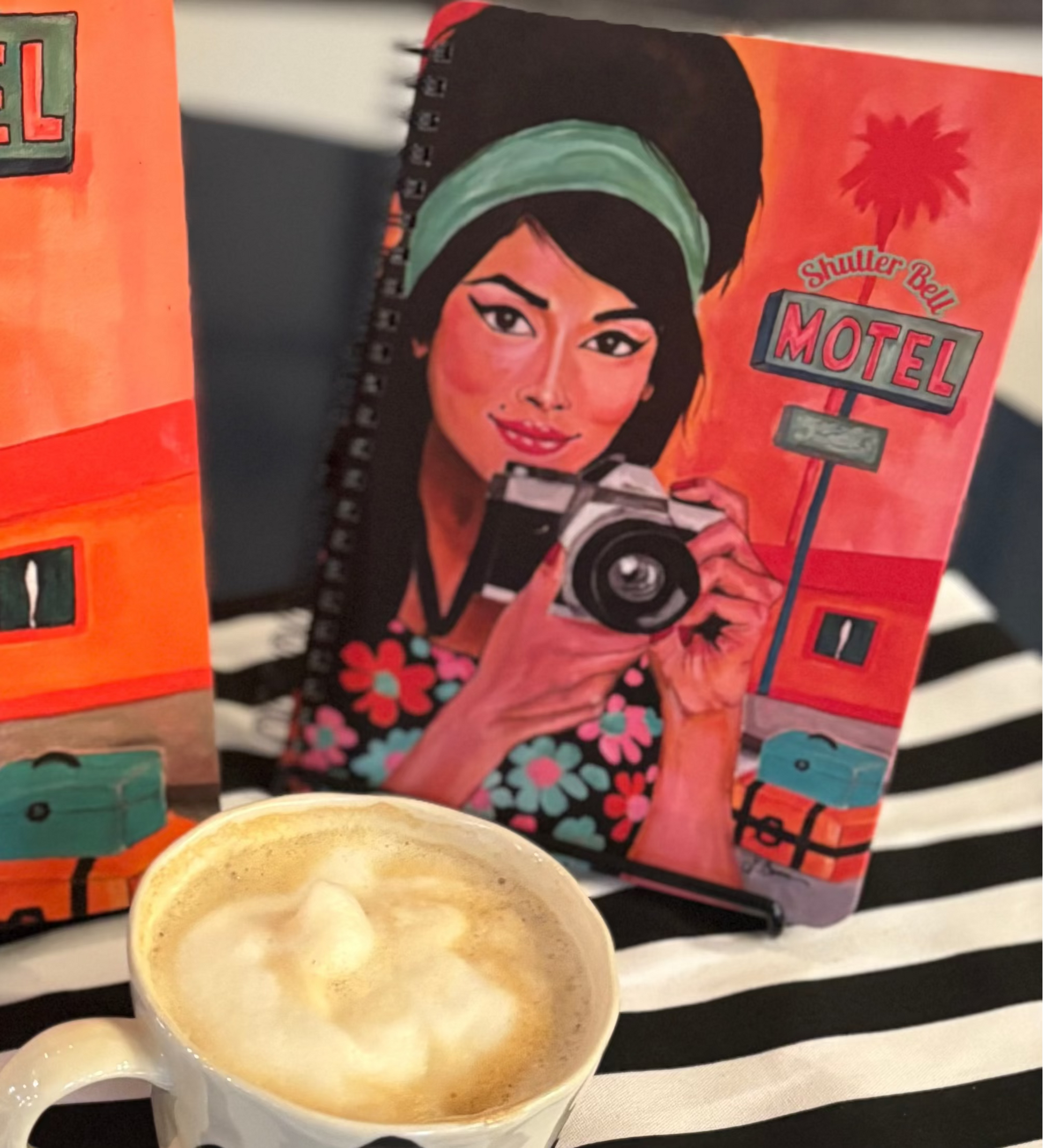 Shutter Bell Lined Hardcover Retro Journal for Women - Photography Inspired Notebook