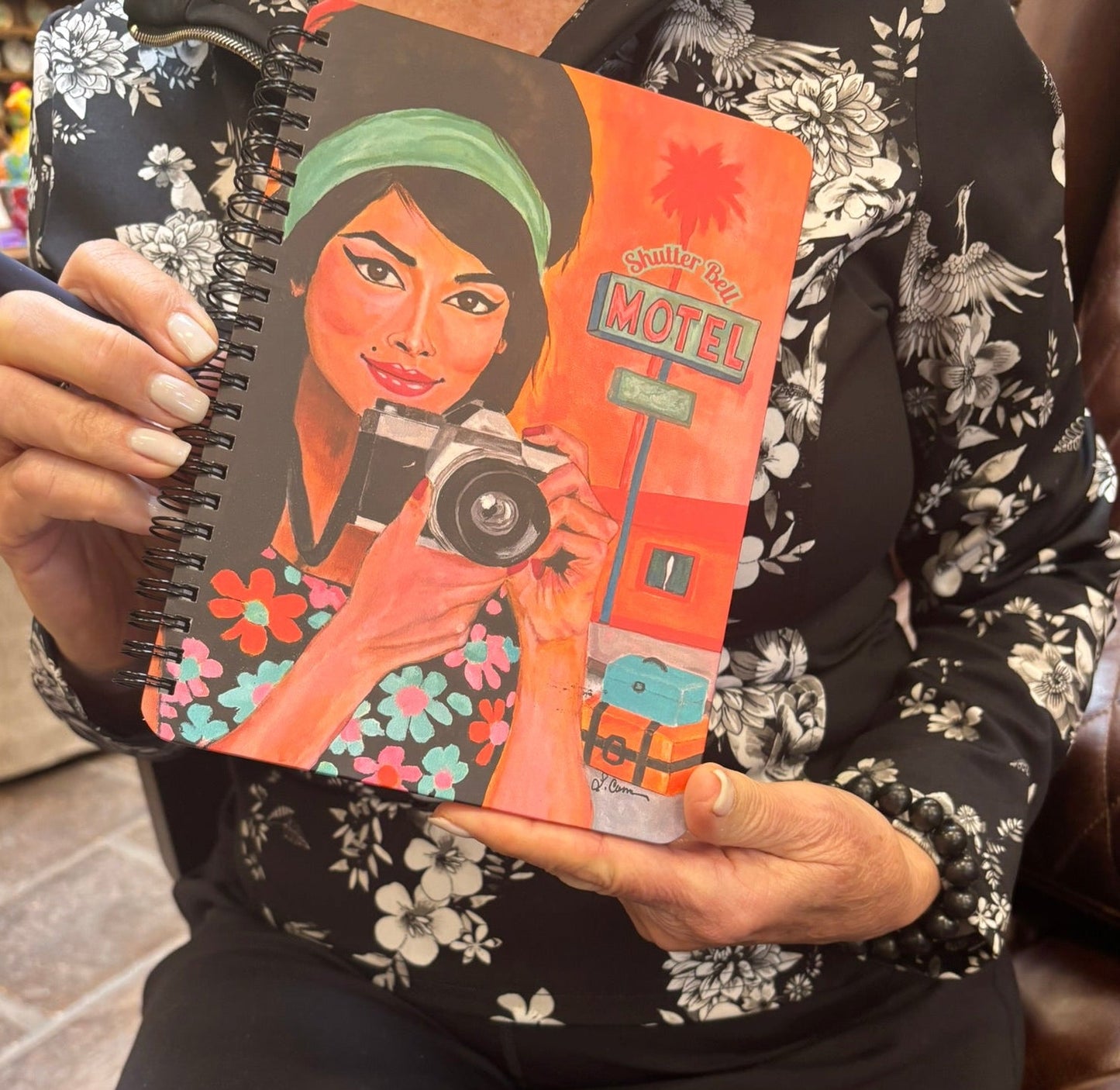 Shutter Bell Lined Hardcover Retro Journal for Women - Photography Inspired Notebook