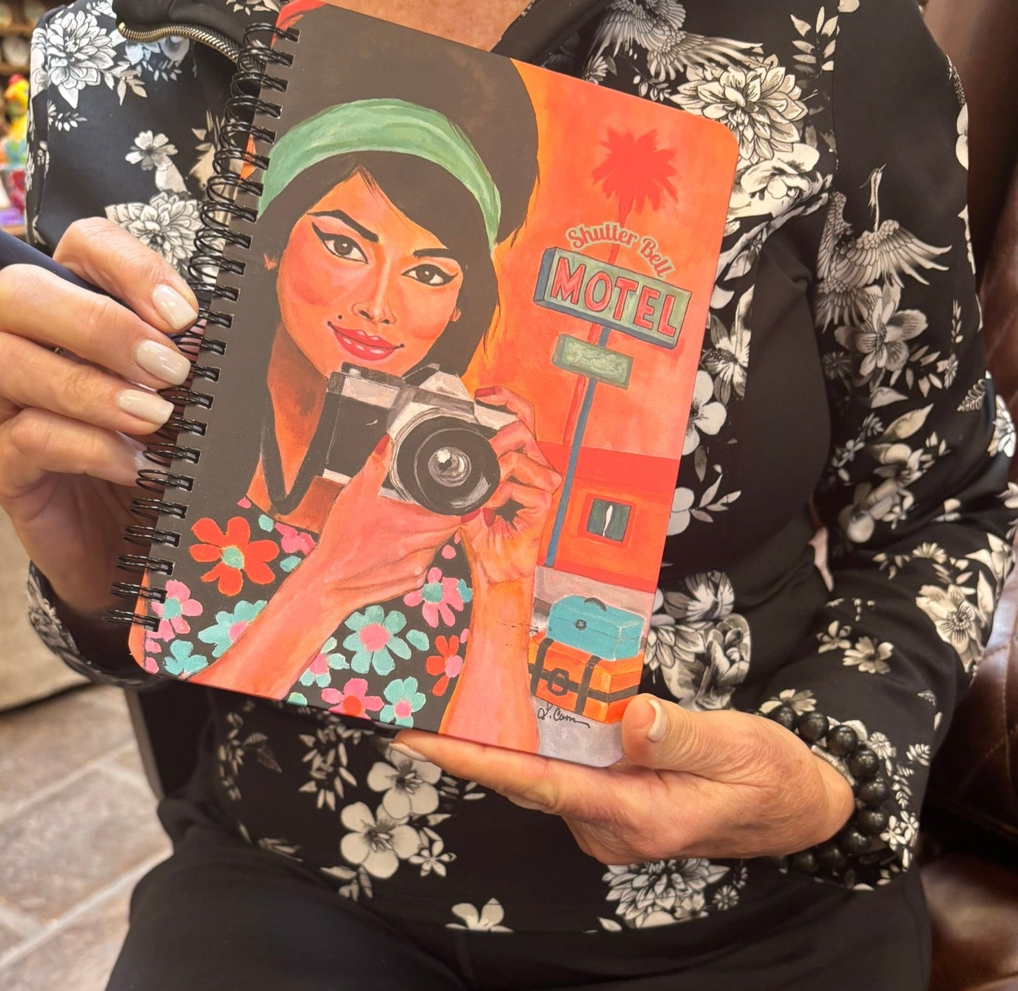 Shutter Bell Lined Hardcover Retro Journal for Women - Photography Inspired Notebook