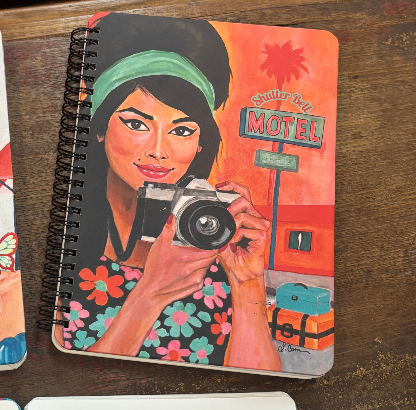 Shutter Bell Lined Hardcover Retro Journal for Women - Photography Inspired Notebook