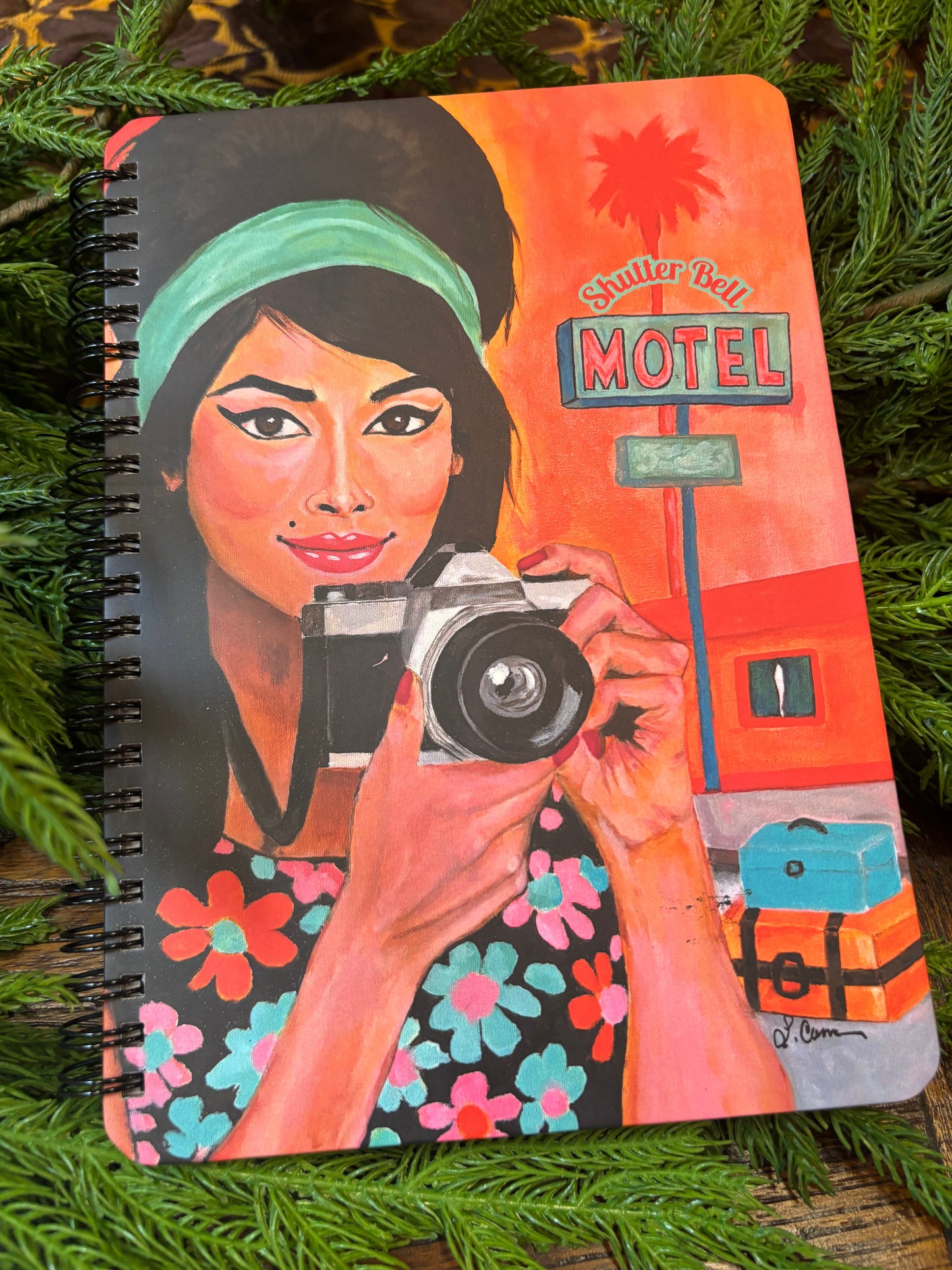 Shutter Bell Lined Hardcover Retro Journal for Women - Photography Inspired Notebook