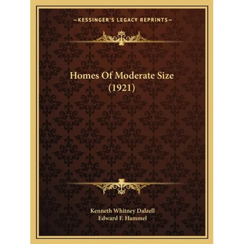 Homes Of Moderate Size (1921)