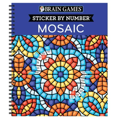 Brain Games - Sticker by Number: Mosaic (20 Complex Images to Sticker)