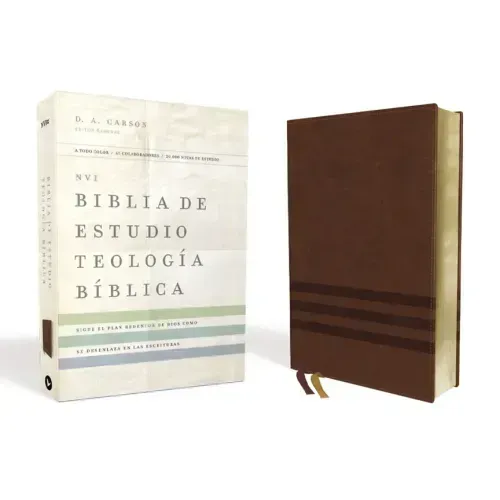 Nvi, Biblia de Estudio Teología Bíblica, Interior a Cuatro Colores, Leathersoft, Café: Sigue El Plan Redentor de Dios Como Se Desenlaza En Las Escritu