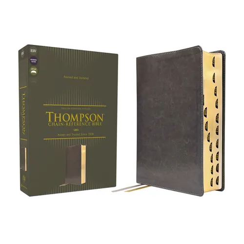 Esv, Thompson Chain-Reference Bible, Leathersoft, Gray, Red Letter, Thumb Indexed