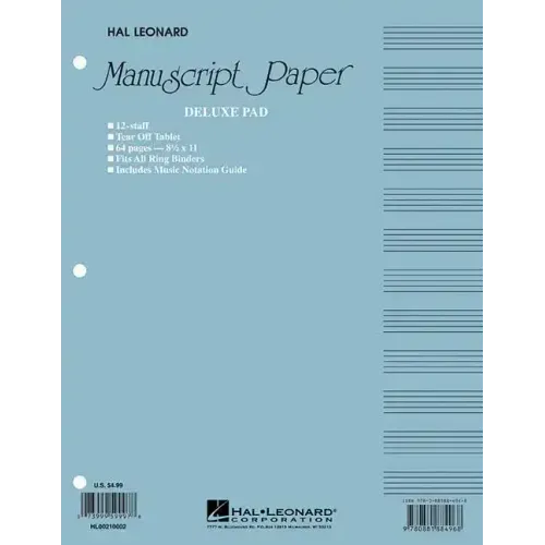 Manuscript Paper (Deluxe Pad)(Blue Cover)