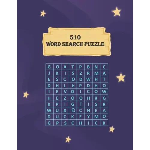 510 word search puzzle: Word Search Puzzle Activity Book with Solution for Adults, seniors and For All Puzzle Fans ( challenging brain )