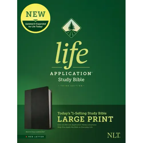 NLT Life Application Study Bible, Third Edition, Large Print (Leatherlike, Black/Onyx)