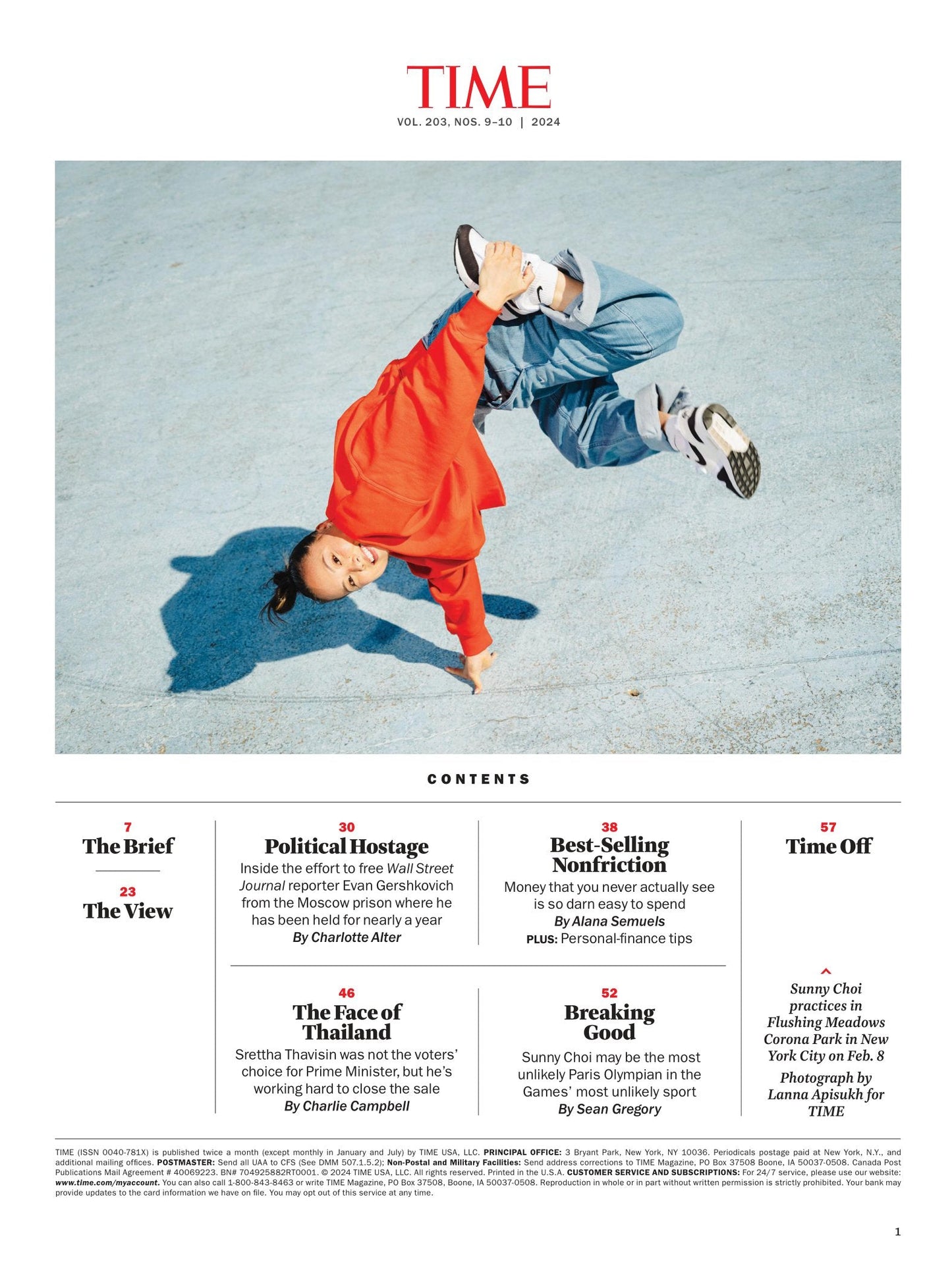 TIME Magazine - 03.25.24 Edition: The Fight To Free Evan Gershkovich, Moscow Prison, Thailand Minister Srettha Thavisin, Epidemic Risk In Gaza, Paris Olympian Sunny Choi, Reddit Users Revolt & More!