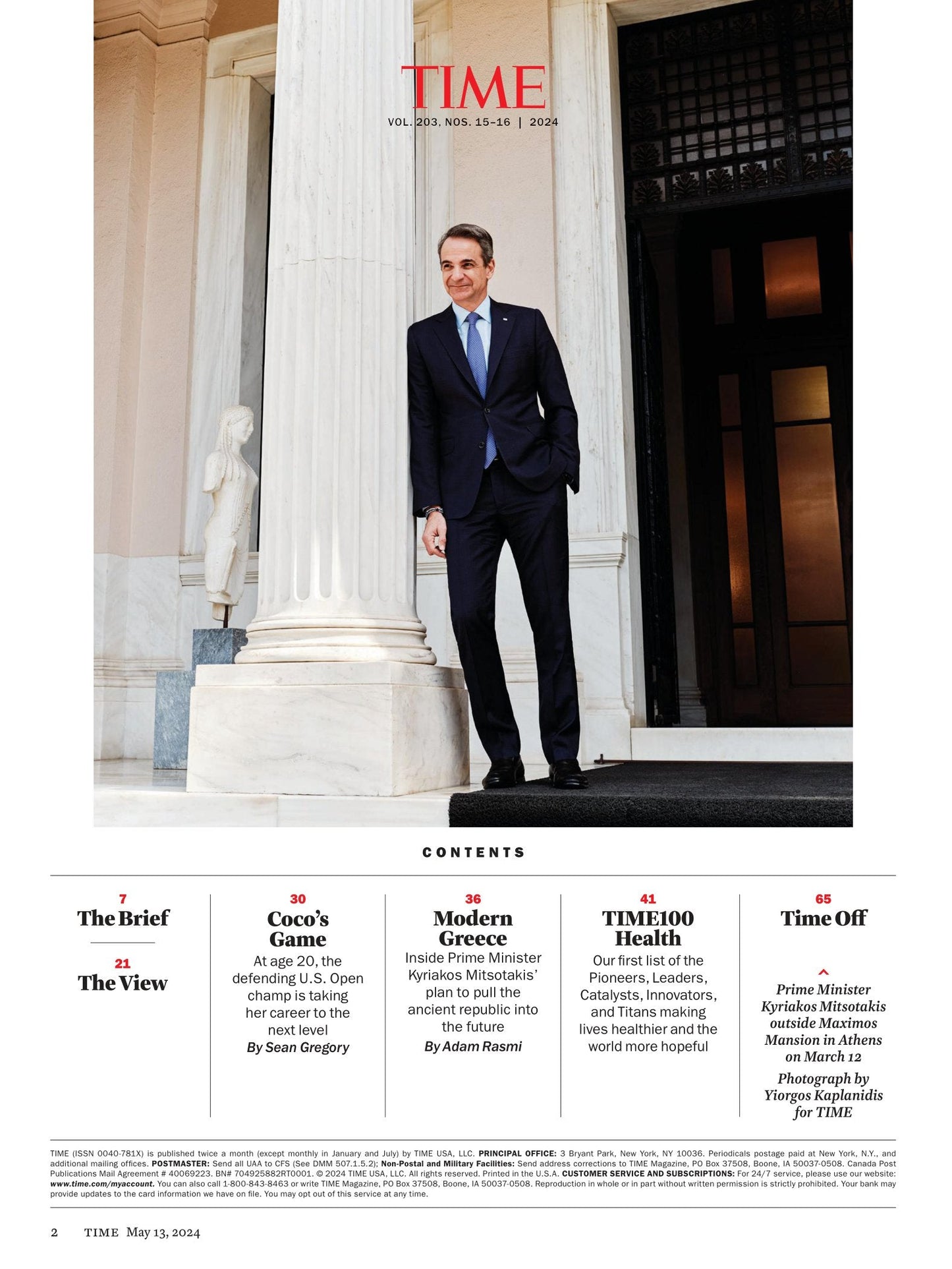 TIME Magazine - 05.13.24 Edition: Why The Tennis Star Coco Gauff Is Playing For Herself, 20 Year Old Defending U.S. Open Champion, Time100 Health, Judging Trump, Kate Middleton, Modern Greece & More!
