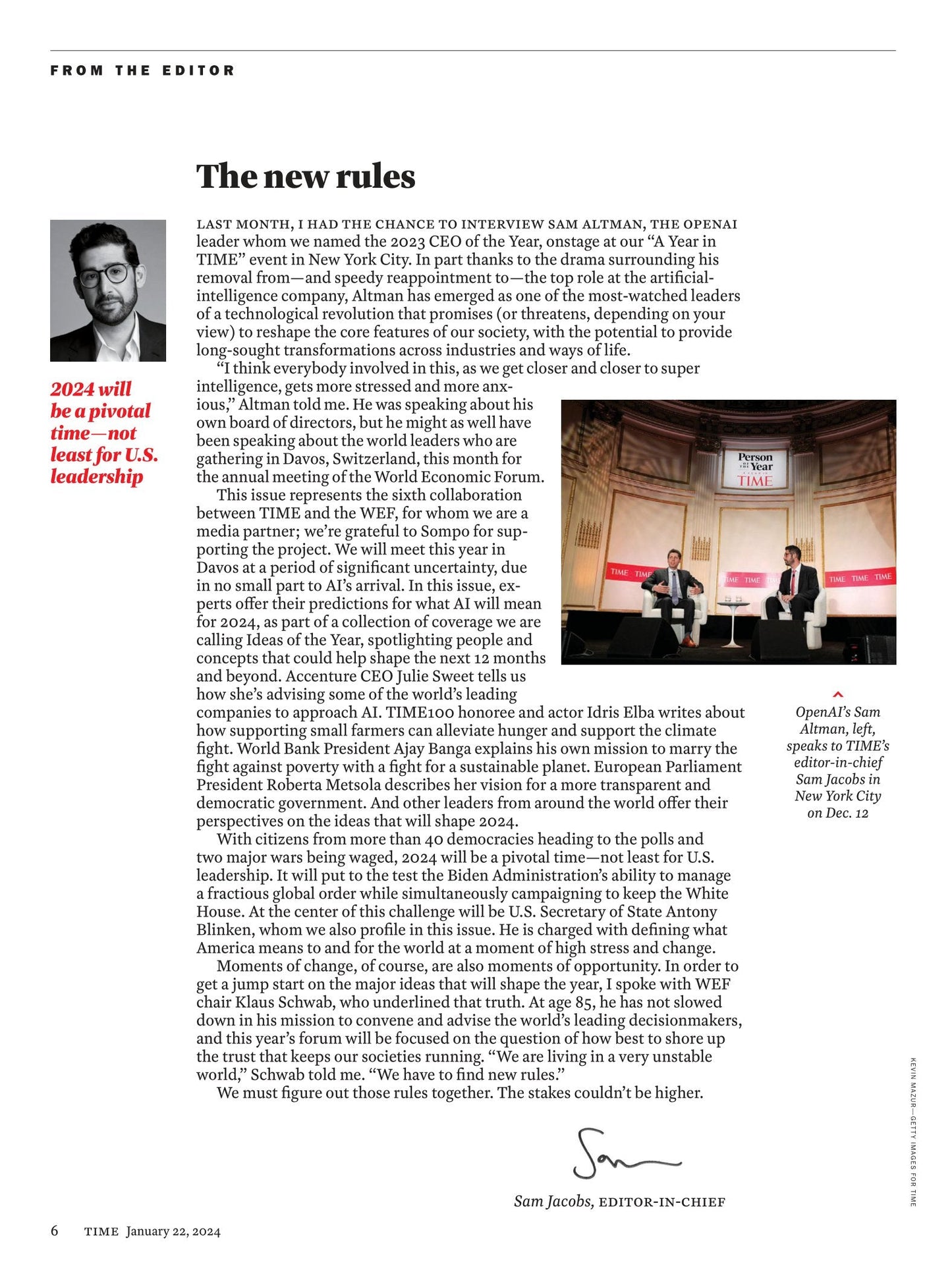 TIME Magazine - 01.22.24 Edition: The Envoy, Secretary Of State Anthony Blinken And The Test Of American Leadership