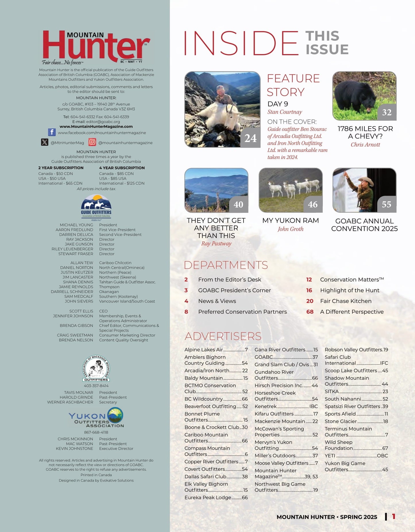 Mountain Hunter - Spring 2025: Deep Into The Wilds Of British Columbia & The Yukon, GOABC Annual Convention 2025, A Moose & Goat Hunt, Post-Military Hunter’s First Guided Black Bear Experience & More!