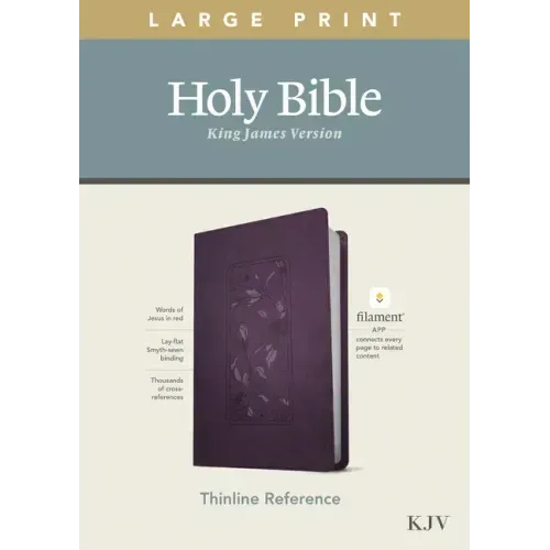 KJV Large Print Thinline Reference Bible, Filament Enabled Edition (Red Letter, Leatherlike, Floral/Purple)