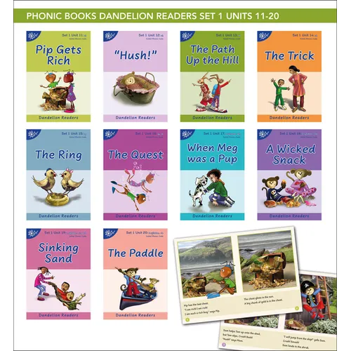 Phonic Books Dandelion Readers Set 1 Units 11-20 (Two-Letter Spellings Sh, Ch, Th, Ng, Qu, Wh, -Ed, -Ing, Le): Decodable Books for Beginner Readers Tw