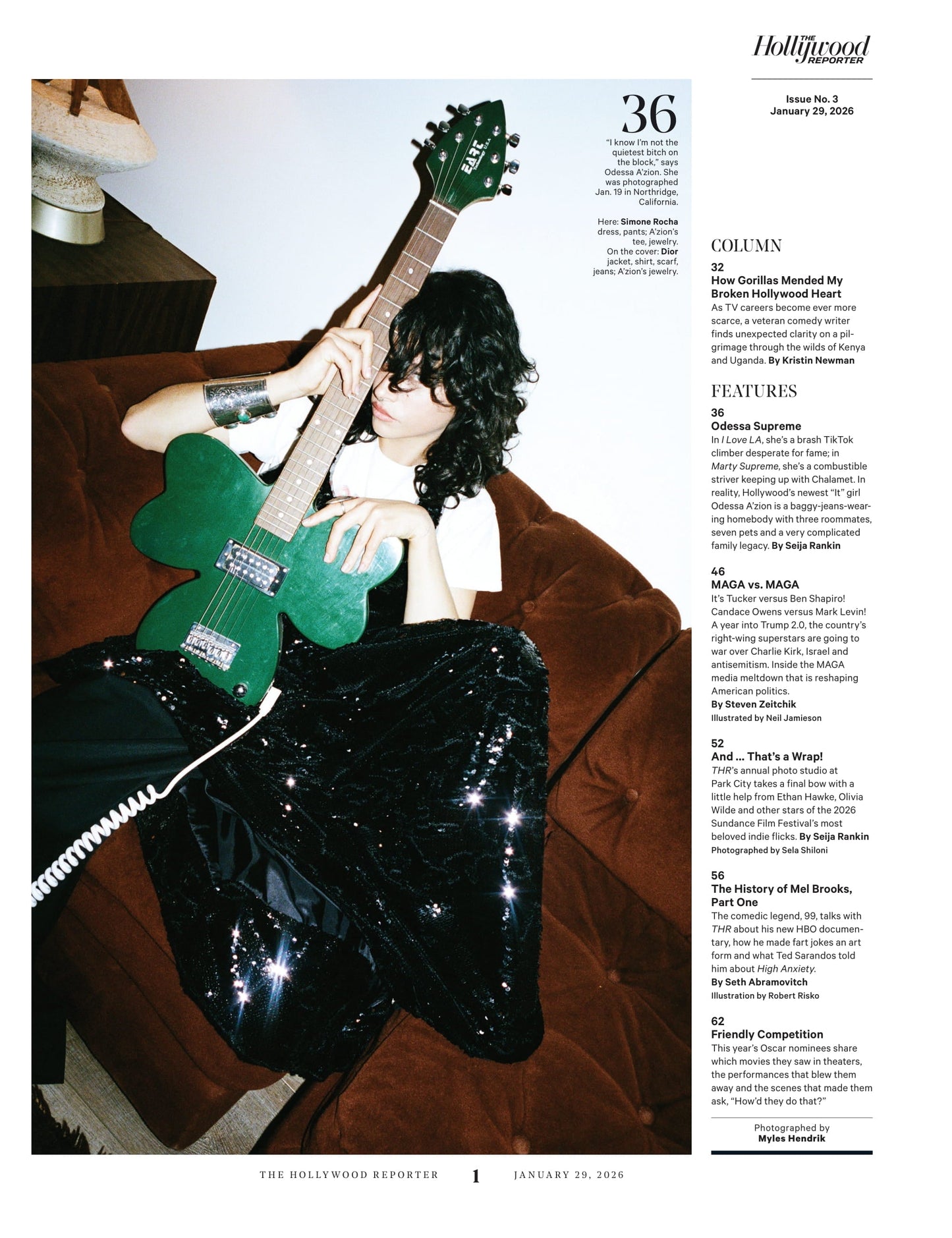 The Hollywood Reporter - 26.01.29 Edition: Odessa A’zion’s Honest Journey, Couch Surfing & Her Complicated Family, TV’s New It Girl, MAGA Media Meltdown, Amazon’s $40M Melania Movie & More!