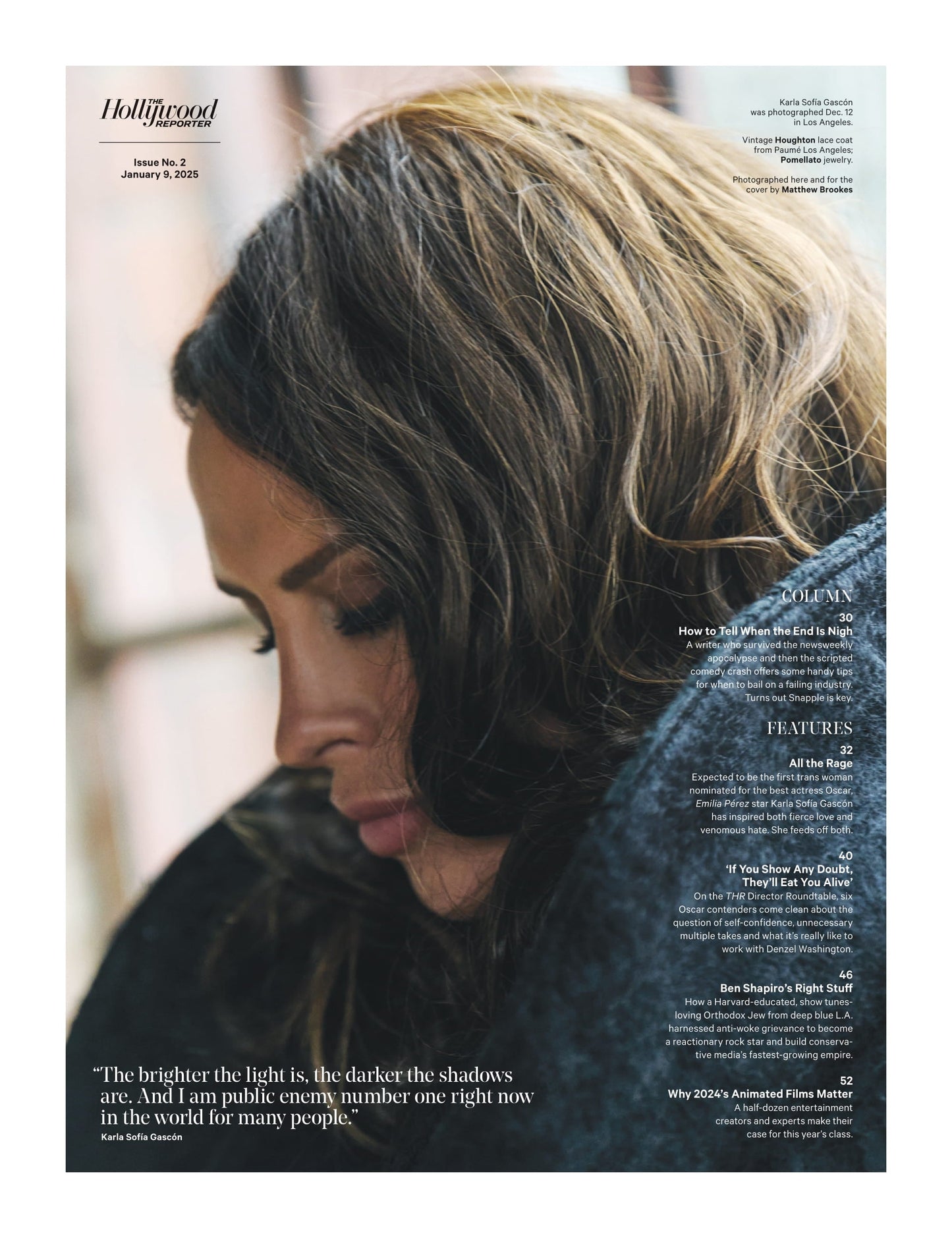 The Hollywood Reporter - 25.01.09 Edition: Karla Sofía Gascón, The First Trans Woman Nominated For Best Actress Oscar, California Facing Fire Destruction, Ben Shapiro, RFK Jr's Next Steps & More!