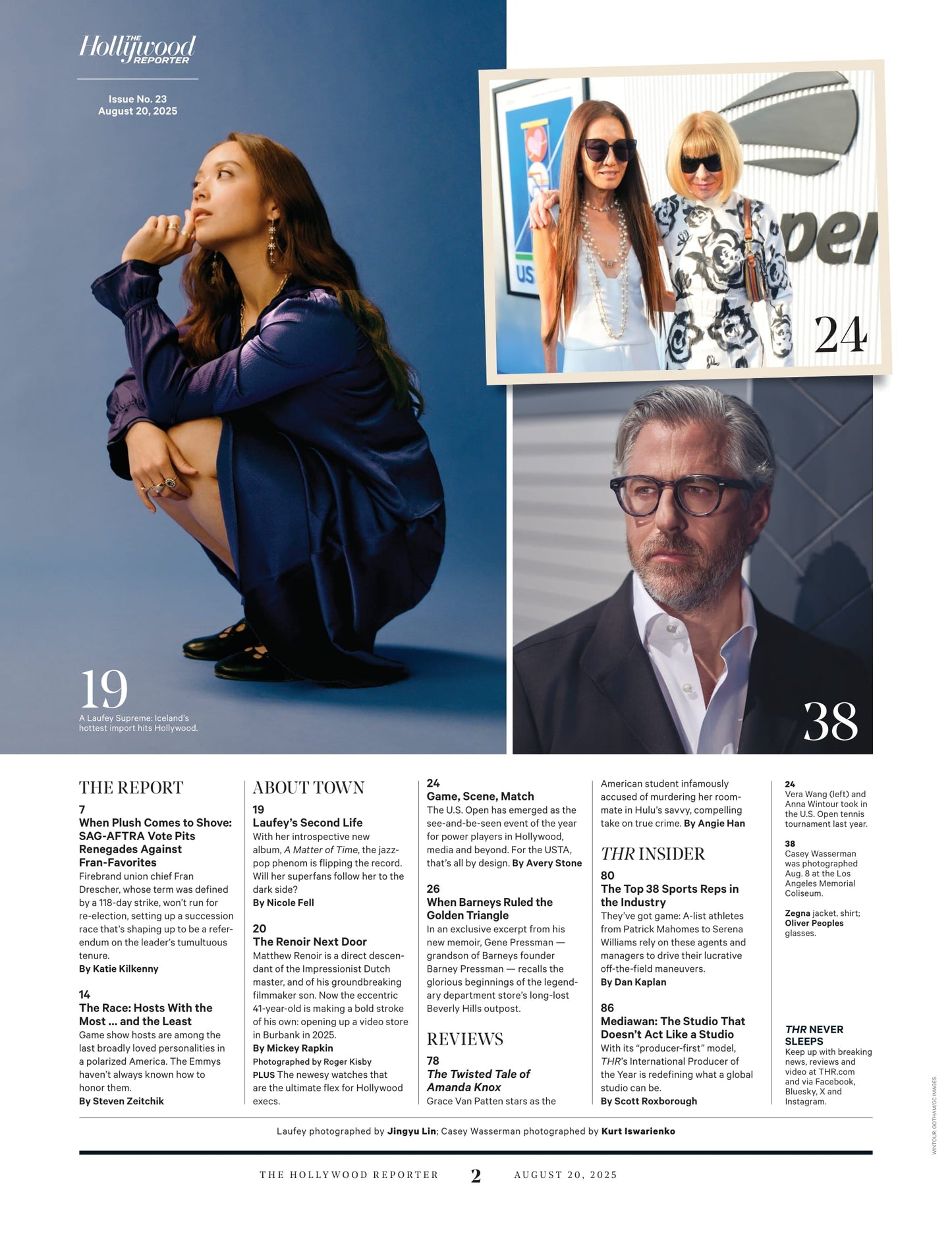 The Hollywood Reporter - 25.08.20 Edition: Eli Manning & Glen Powell Team Up, Casey Wasserman's Olympian Nightmare, Amanda Knox & Monica Lewinsky’s New Hulu Series, The U.S. Open & More!