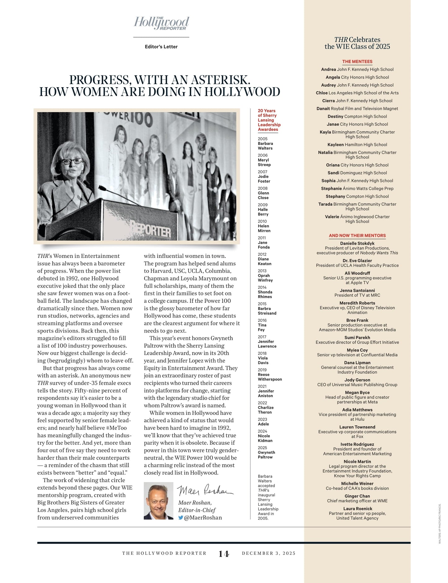 The Hollywood Reporter - 25.12.03: Most Powerful Women In Entertainment, Kristen Stewart’s Next Chapter, Hollywood’s Publicist Wars, Mira Nair’s Inspiring Journey, L.A.'s Best Private Schools & More!