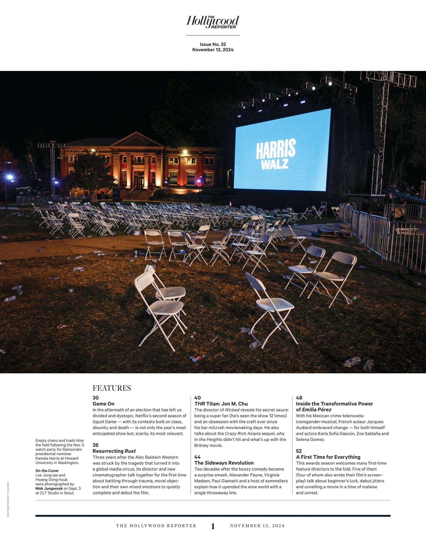 The Hollywood Reporter - 24.11.13 Edition: After A Divided & Dystopic Election Netflix's Squid Game Sequel Feels Close To Home, Michael Wolff On Trump 2.0, Jon M. Chu On Conquering Oz & Hollywood!