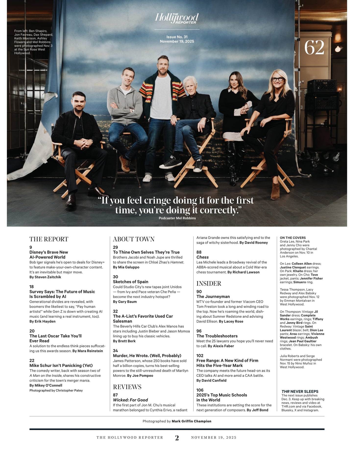 The Hollywood Reporter - 25.11.19 Edition: The Beauty Issue, Julia Roberts & Serge Normant, Greta Lee, Nina Park & Jenny Cho, Top Beauty Moments, The Podcast Roundtable, Most Powerful Producers & More