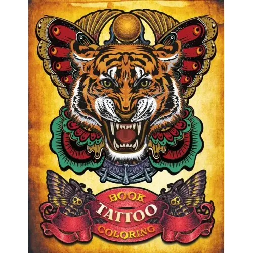Tattoo Coloring Book: Hand-drawn set of old school Tattoos Coloring Book (Relaxing, Inspiration)