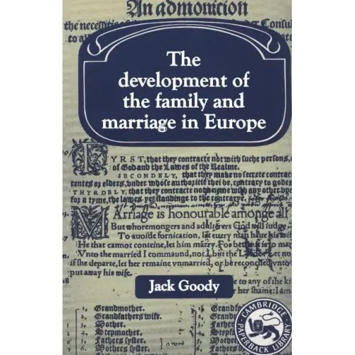 Development of the Family and Marriage in Europe