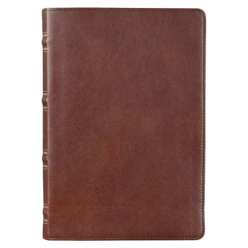 KJV Giant Print Full-Size Bible Brown Full Grain Leather