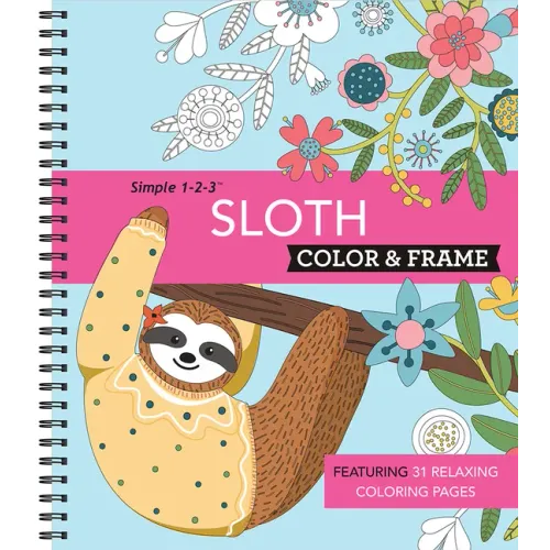 Color & Frame - Sloth (Adult Coloring Book)