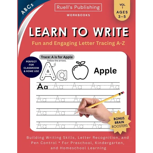 Learn to Write Workbook: Handwriting practice with uppercase & lowercase letter tracing A-Z