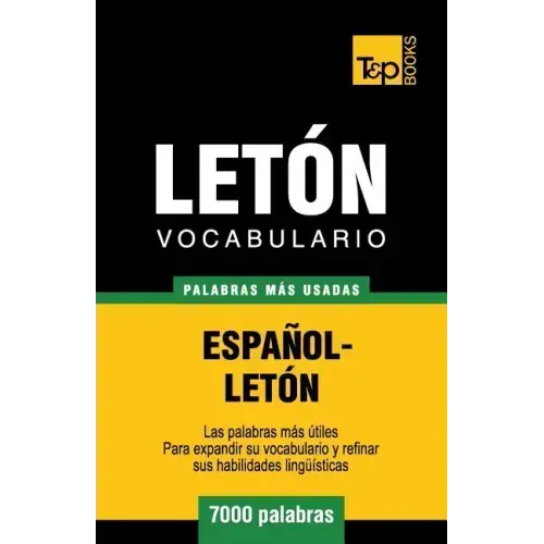 Vocabulario español-letón - 7000 palabras más usadas