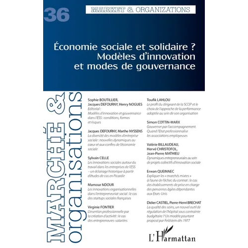 Economie sociale et solidaire ? Modèles d'innovation et modes de gouvernance