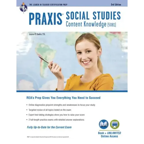 PRAXIS Social Studies Content Knowledge (5081): Book + Online