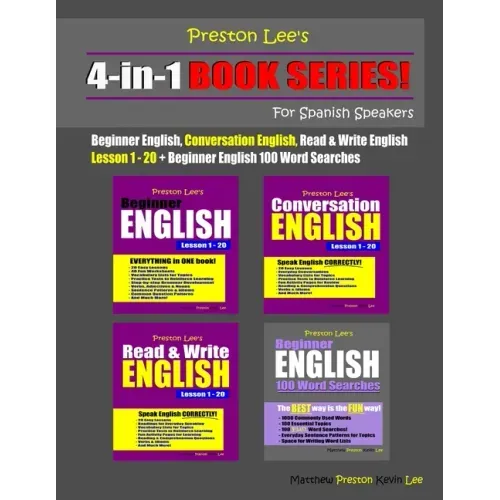Preston Lee's 4-in-1 Book Series! Beginner English, Conversation English, Read & Write English Lesson 1 - 20 & Beginner English 100 Word Searches For