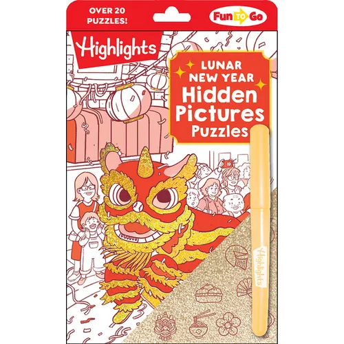 Lunar New Year Hidden Pictures Puzzles: Festive Lunar New Year Book for Kids Featuring Over 300 Objects to Find, Gold Stickers and Hands-On Lunar New