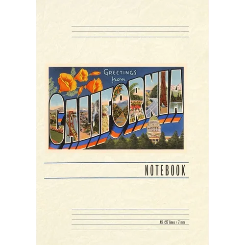 Vintage Lined Notebook Greetings from California