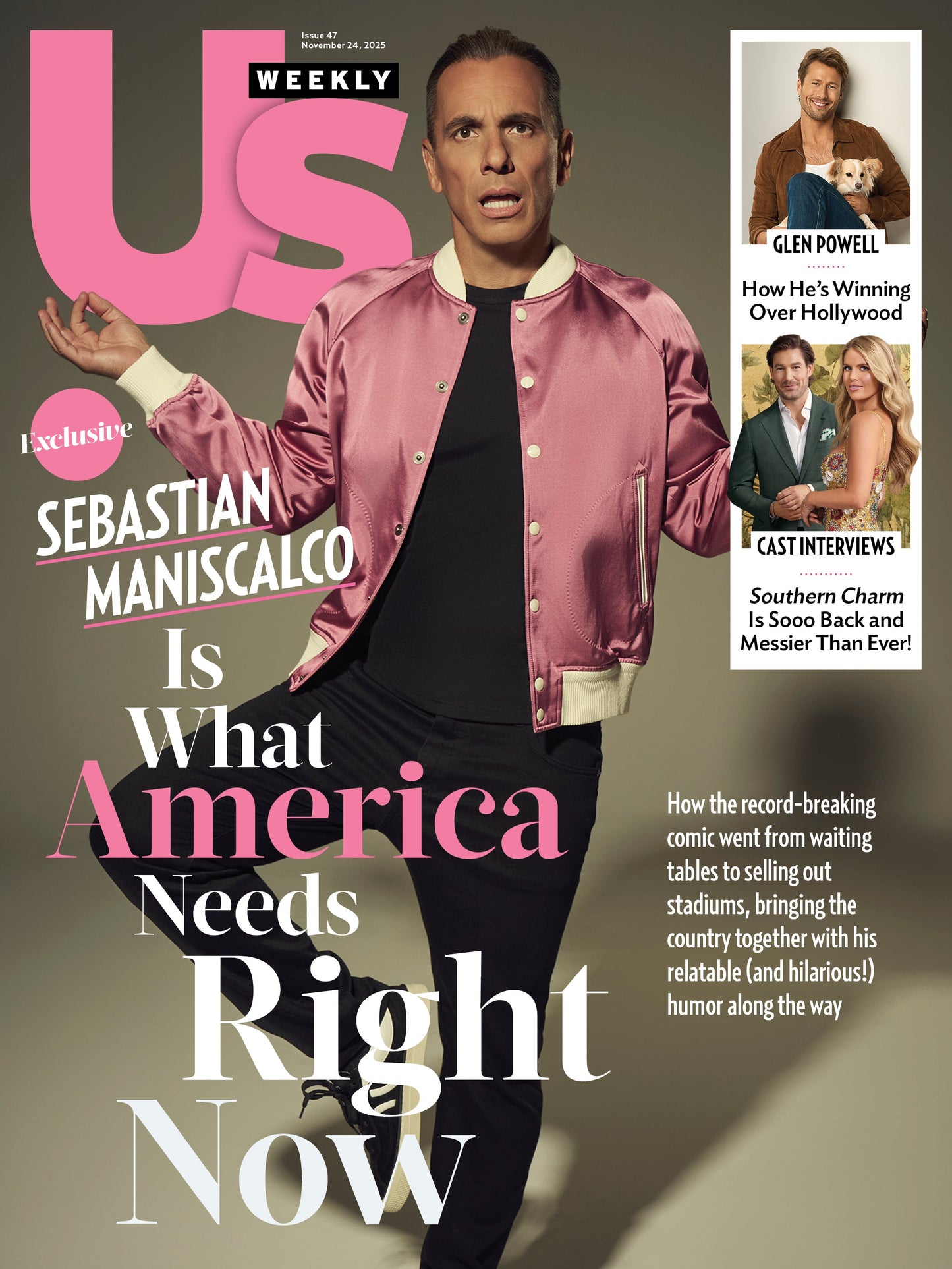 Us Weekly - 11.24.25: Glen Powell Winning Over Hollywood & Our Hearts, Comedy Star, Sebastian Maniscalco On What America Needs Right Now, Southern Charm Returns With Drama, Secrets & More!