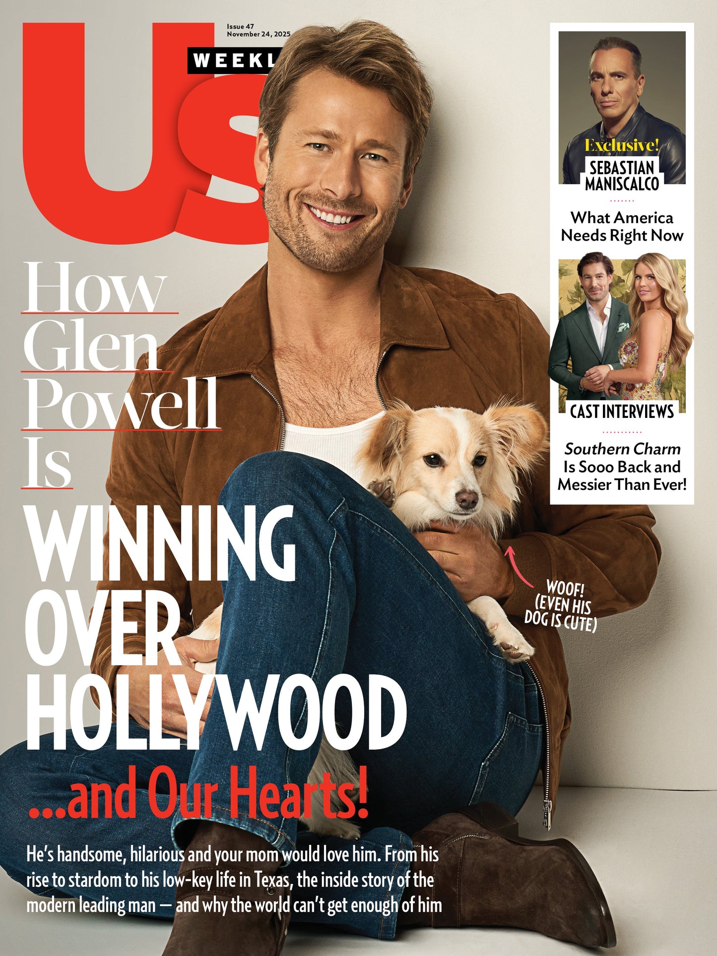 Us Weekly - 11.24.25: Glen Powell Winning Over Hollywood & Our Hearts, Comedy Star, Sebastian Maniscalco On What America Needs Right Now, Southern Charm Returns With Drama, Secrets & More!